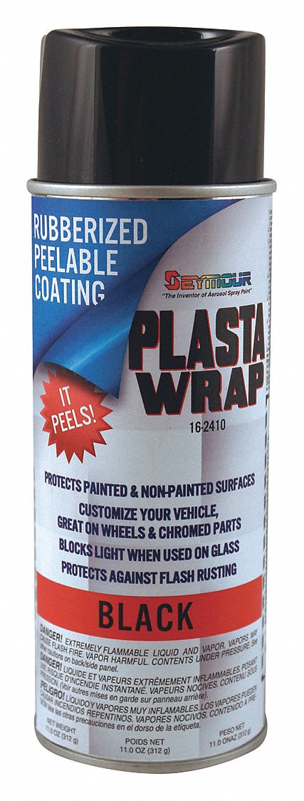 Peelable Temporary Coating: Solvent, Black, 16 oz Container, 1 g/L, Gloss