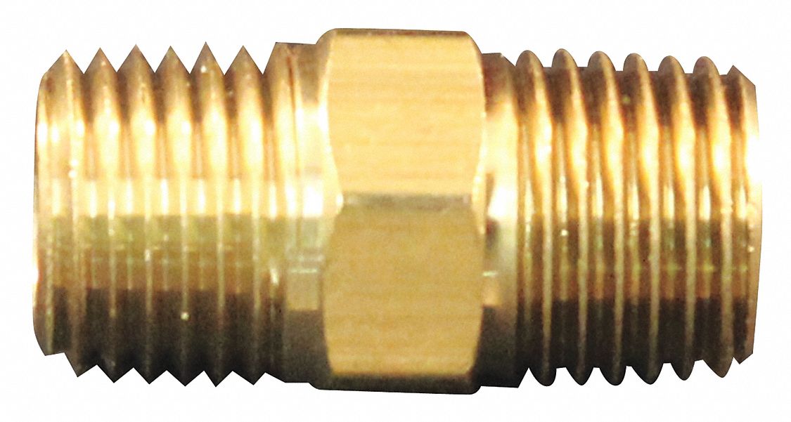 Brass, NPT x Male NPT, Hex Nipple 50DN80646 Grainger