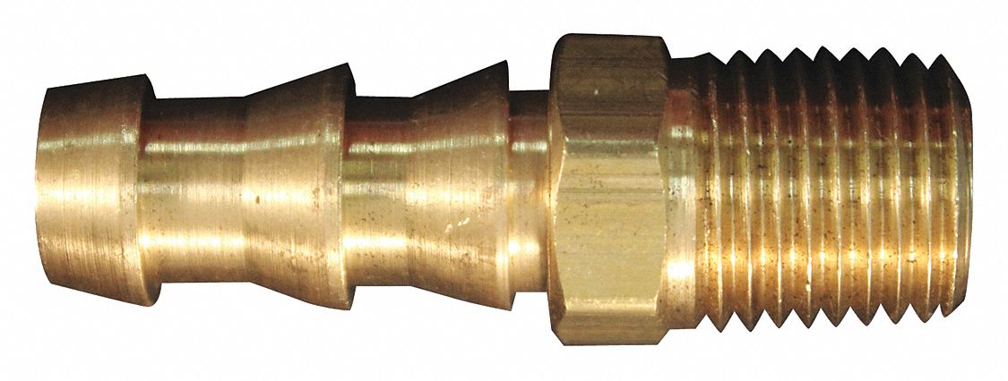 FITTING, BRASS, 1/2 IN INSIDE DIAMETER, MNPT CONNECTION, 1/2 IN HOSE FITTINGS