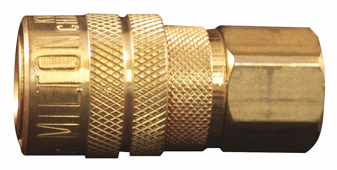 COUPLER, ¼ IN THREAD, 250 °  F, BRASS, 1.96 IN L, 0.93 IN OUTSIDE DIAMETER, ¼ IN ID, NPT CONNECTION