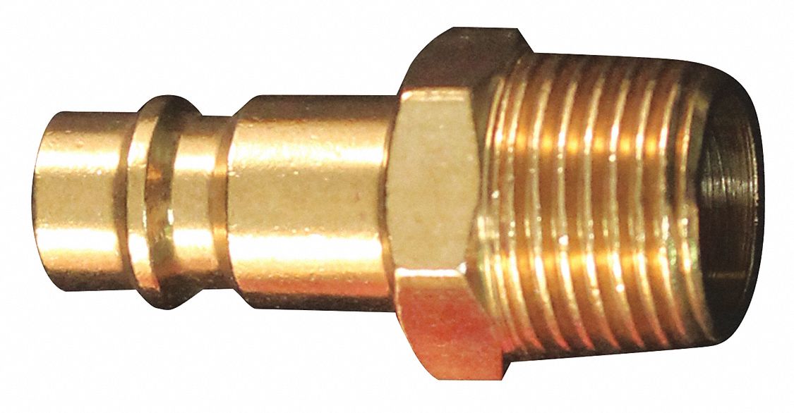 AIR PLUG FITTING, 3/8 IN THREAD, 250 °  F, BRASS, 3/8 IN INSIDE DIAMETER, NPT CONNECTION