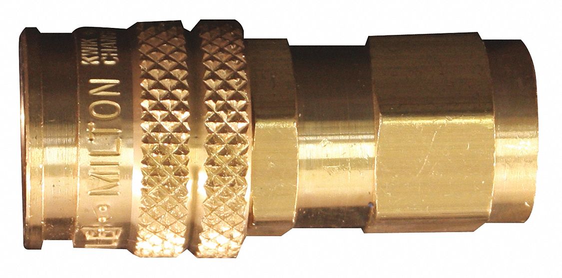 COUPLER, 1/4 IN THREAD, BRASS, 1/4 IN INSIDE DIAMETER, NPT CONNECTION