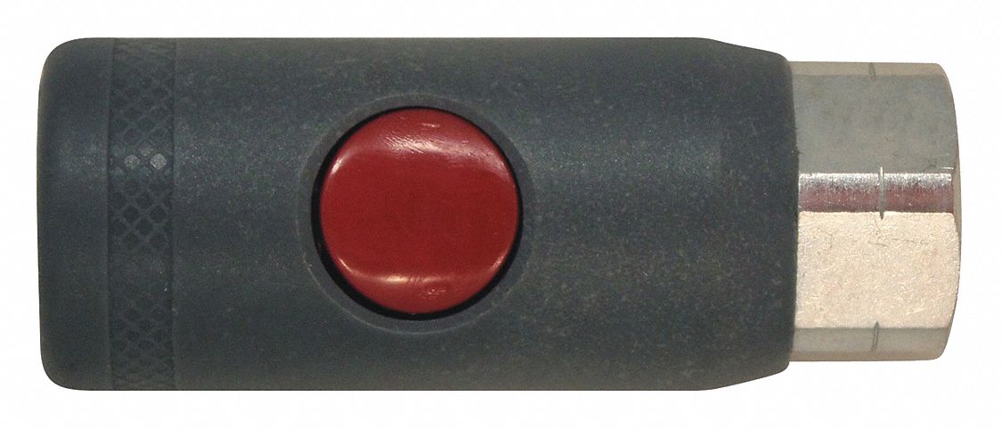 COUPLER, 1/4 IN THREAD, RED, 1/4 IN INSIDE DIAMETER, NPT CONNECTION