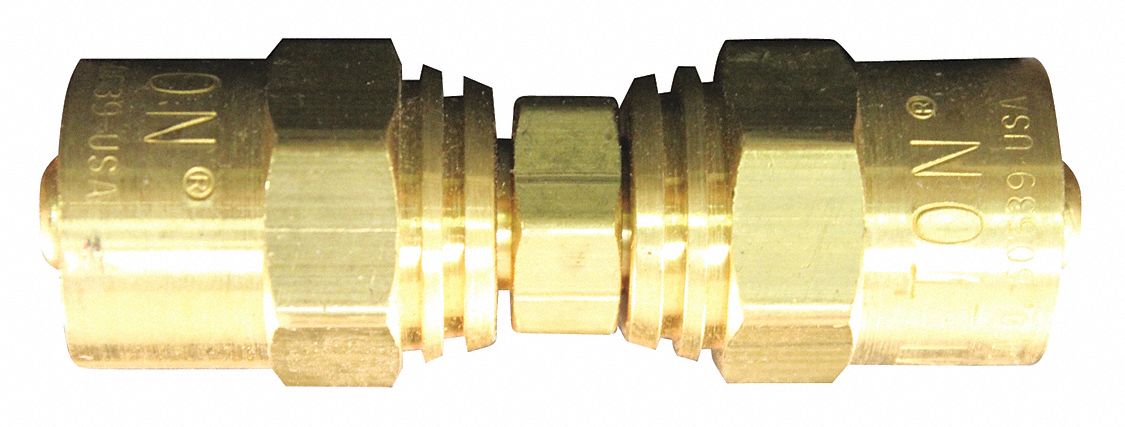HOSE MENDER, BRASS, 1/4 IN INSIDE DIAMETER, 1/4 IN HOSE FITTINGS