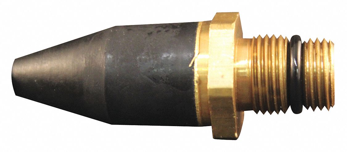 BLOW GUN RUBBER TIP 7/16-27,10 PK, 1 3/4 IN EXTENSION L, RUBBER, 10 PK