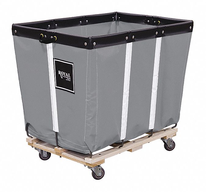PERMANENT VINYL LINER BASKET TRUCK, 26.7 CU FT CAPACITY, GREY, WOOD