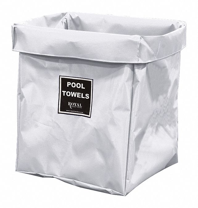 Hamper Bag: Vinyl Liner, White, 9.96 bu Total Volume, 150 lb Wt Capacity