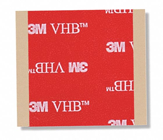 Foam Tape: Conformable, Square, 1 in x 1 in, 25 mil Thick, Gray, Acrylic, Closed, 100 PK