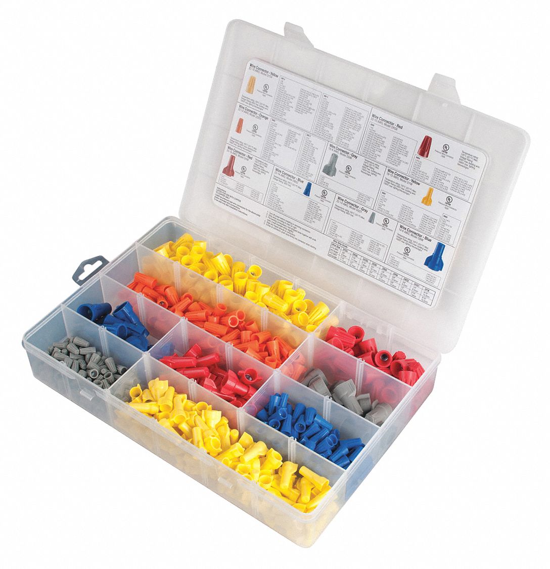 Wire Connector Kit, 6 to 22 AWG, PK570: 570 Pieces, 22 AWG – 8 AWG Wire Sizes