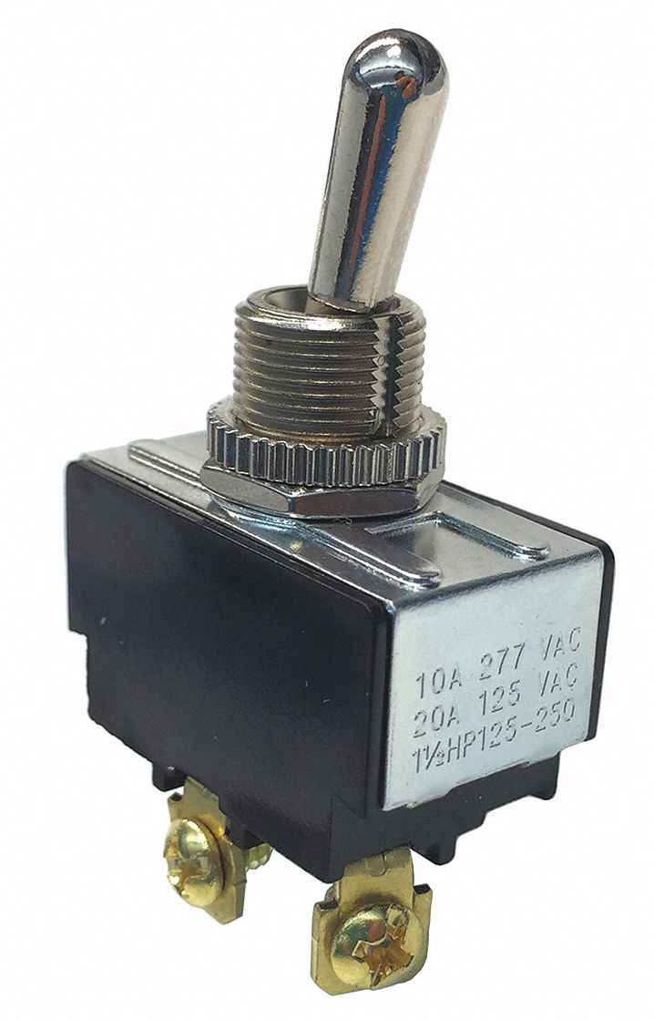 Toggle Switch,  SPST, 20A, 125VAC, On/Off