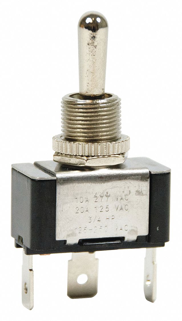 Toggle Switch,  SPDT, 20A, 125VAC, On/Off/On