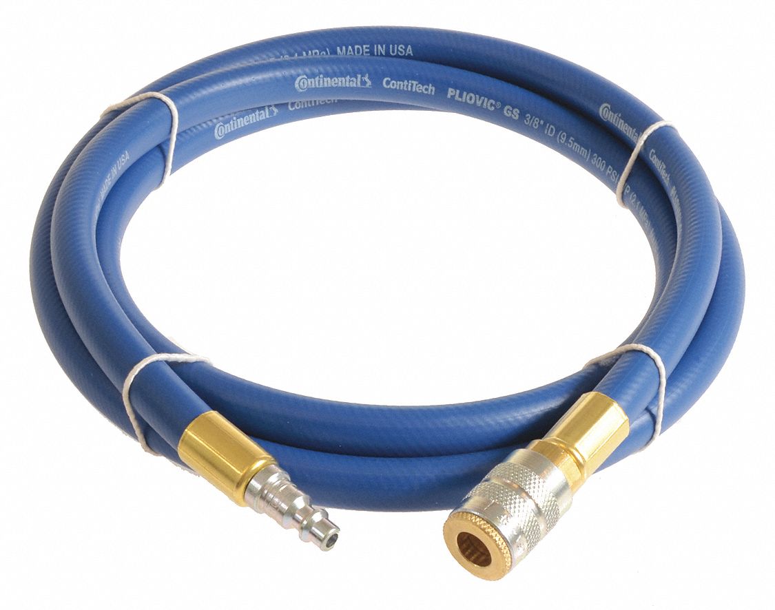 AIR HOSE, ⅜ IN INSIDE DIAMETER, BLUE, ⅝ IN HOSE OUTSIDE DIAMETER, 25 FT HOSE L