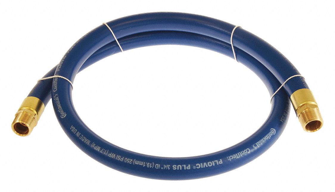 AIR HOSE, ¾ IN INSIDE DIAMETER, BLUE, BRASS 3/4 IN MNPT X BRASS 3/4 IN MNPT, 5 FT L