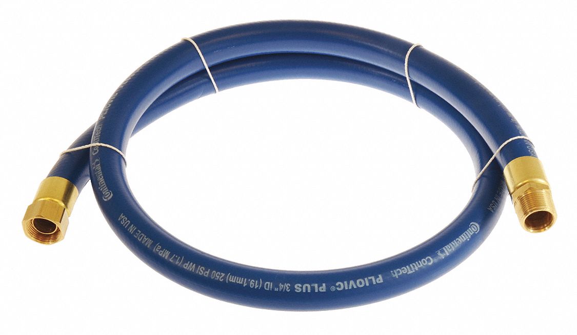 Air Hose: 3/4 in Hose Inside Dia., Blue, 3/4 in FNPT x 3/4 in MNPT, 10 ft Hose Lg