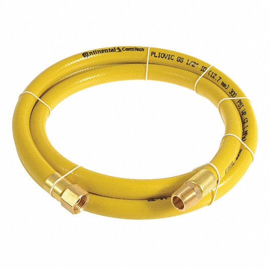 CONTINENTAL PLY05030-50 Air Hose,1/2" ID x 50 ft.,Yellow 