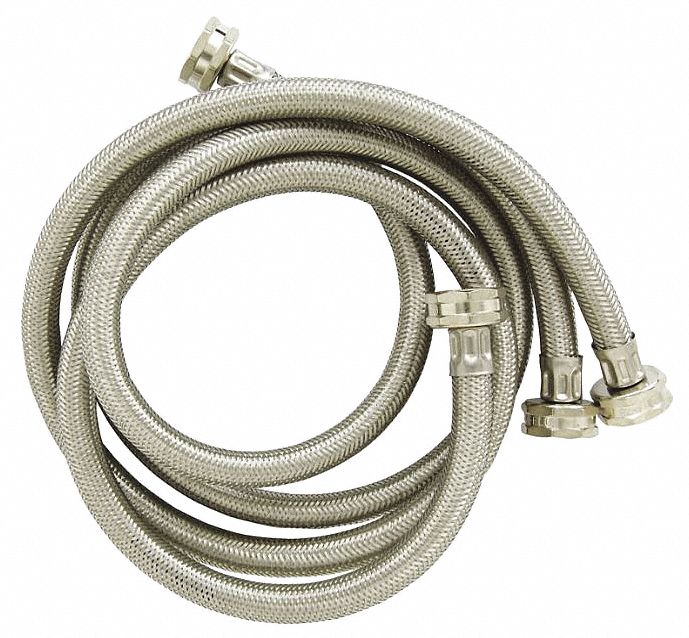 Hose, 4 ft., Stainless Steel: Fits Multiple Brand, 2 PK