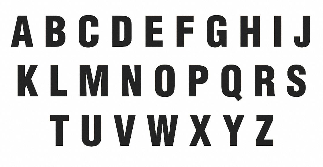 LetterLabelSet, Vinyl, 1-1/2inH, 1inW, PK108