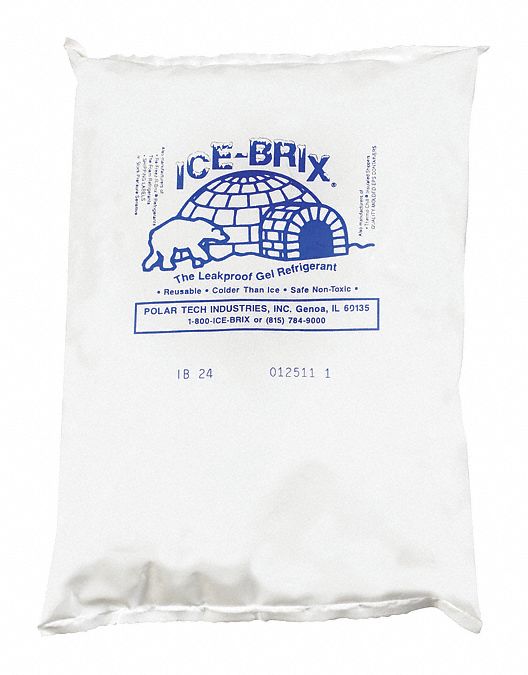ICEBRIX, 12, PK, Cold Packs,8x6x11/4",PK12 50LG35IB24BPD Grainger