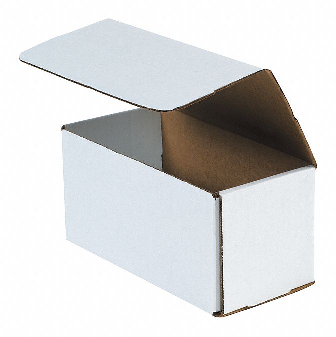 LITERATURE MAILER, 9 X 4 X 4 IN, WHITE, 32 ECT, CORRUGATE, SINGLE WALL, 50 PK