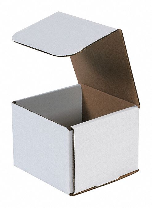 LITERATURE MAILER, 5 X 5 X 4 IN, WHITE, 32 ECT, CORRUGATE, SINGLE WALL, 50 PK