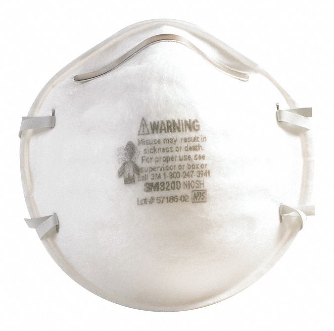 160, PK, Dust Respirator,8200,White,PK160 - 50MD40|OCS8200 - Grainger