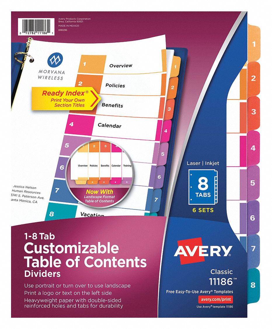 Binder Index 8 Tab PK6