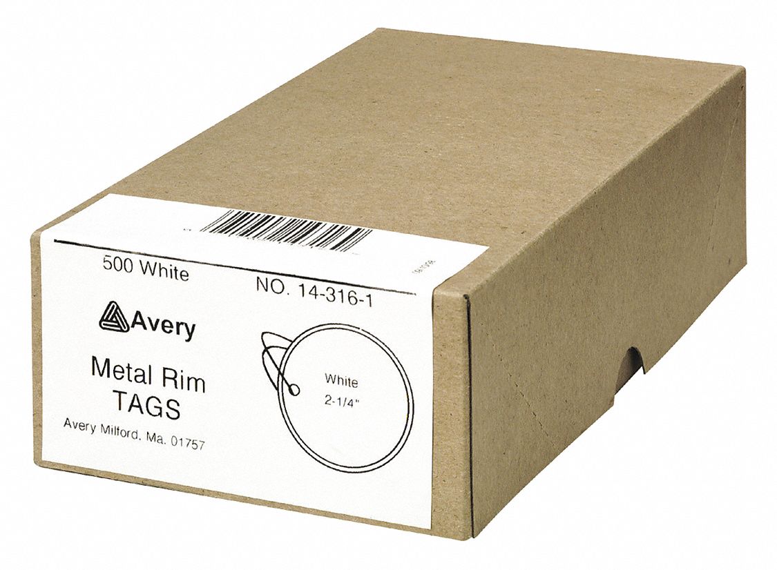 Key Tag: 500 Key Tags, Oval, White, Paper, 2 1/4 in Overall Ht, 2 1/4 in Overall Wd, 500 PK