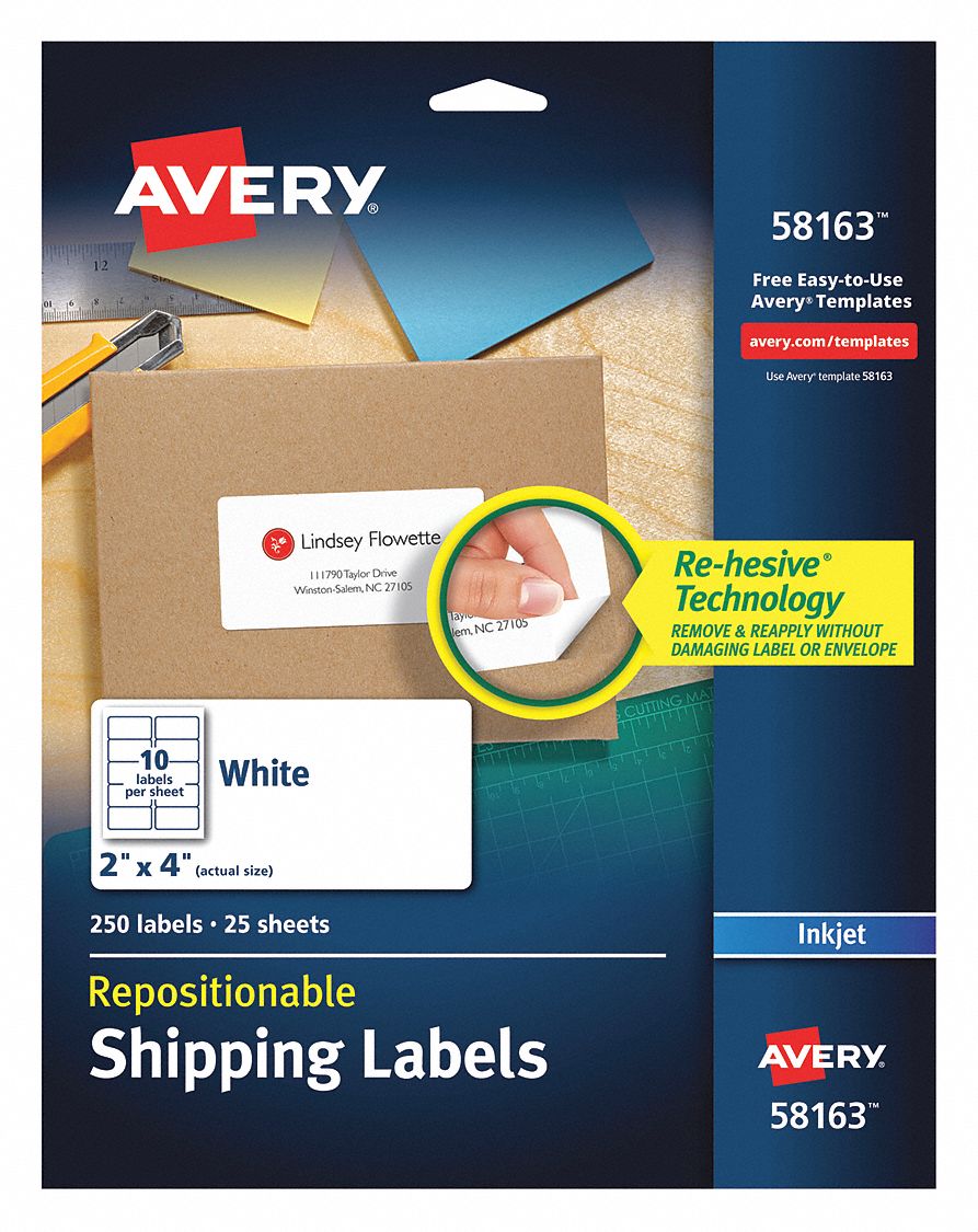 Repositionable Labels, PK 25 Grainger