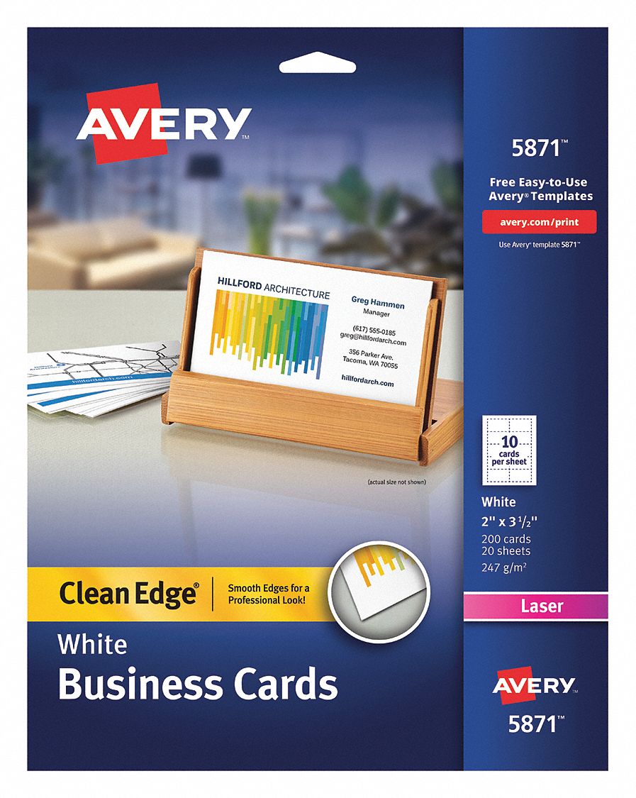 AVERY, 200, PK, Premium Clean Edge Business Cards - 50MV49|5871 - Grainger