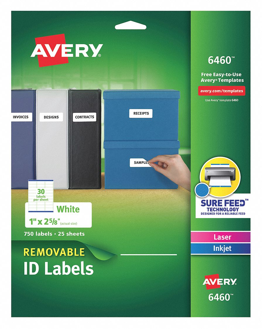 AVERY, 750, PK, Removable MultiUse Labels 50MV866460 Grainger