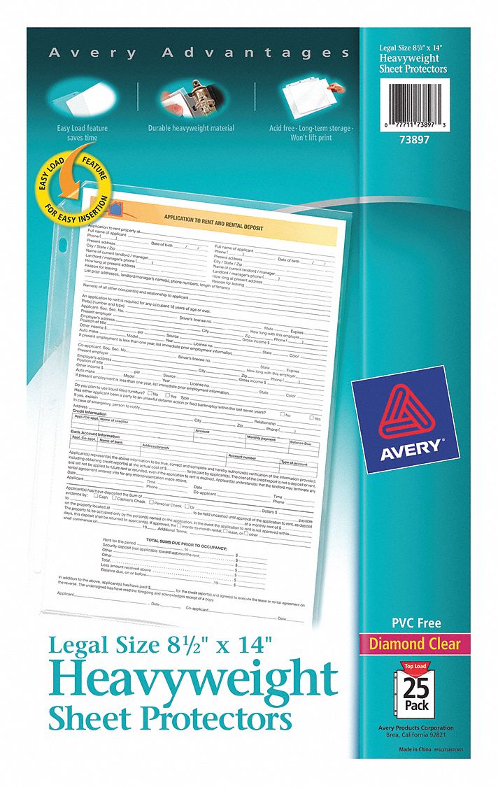 Clear Sheet Protector, PK25