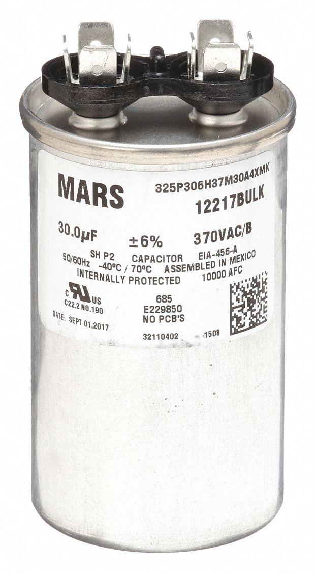 Capacitor Run, 30MFD, 370VAC: For 31XC55, Fits Hoshizaki Brand