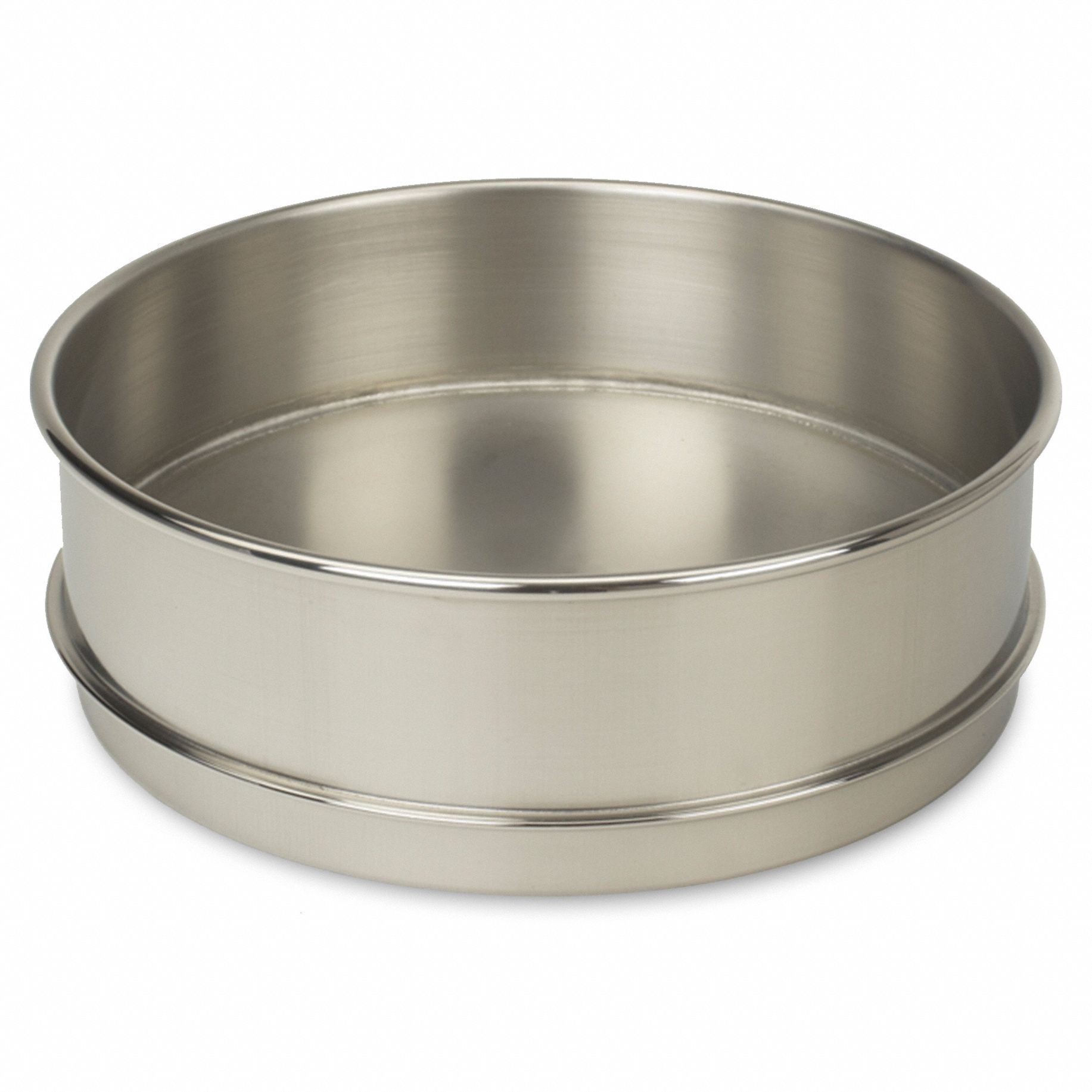 Testing Pan: 8 in Overall Dia, Stainless Steel