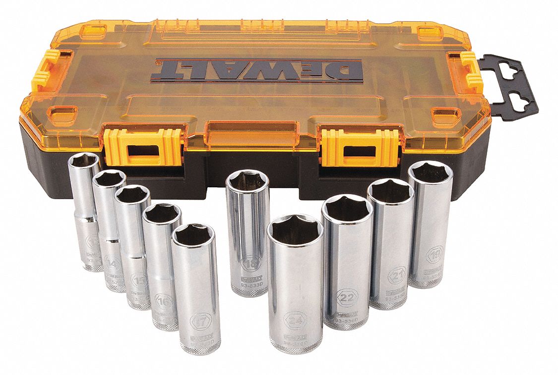 Deep Socket Set, Metric,  1/2" Drive
