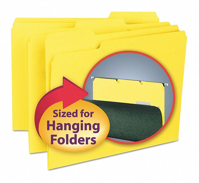 Folders, Interior Folder, Yellow, PK100