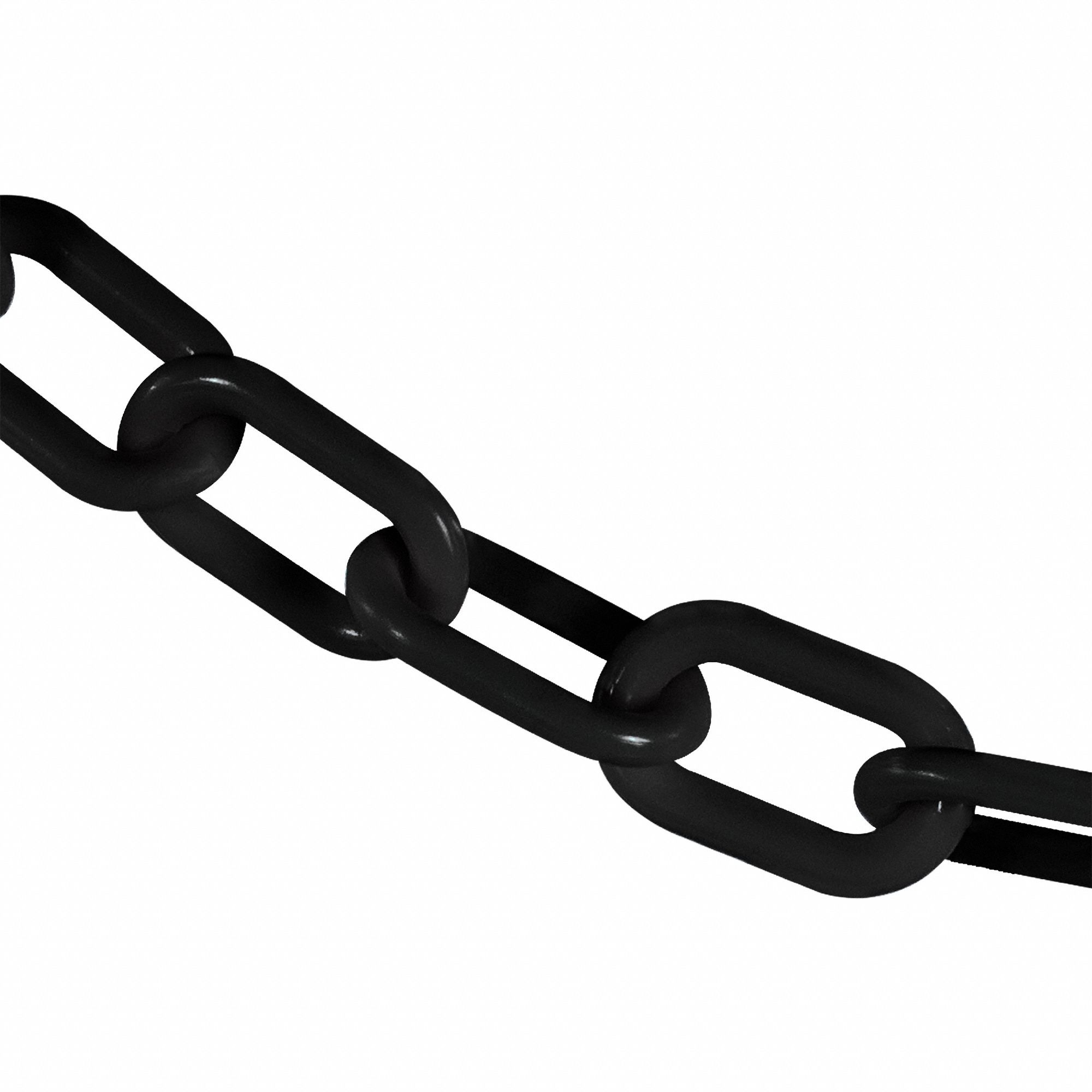 PLASTIC CHAIN, 100 FT L, BLACK, POLYETHYLENE, 2.1 IN LINK OUTSIDE L, INDOOR/OUTDOOR