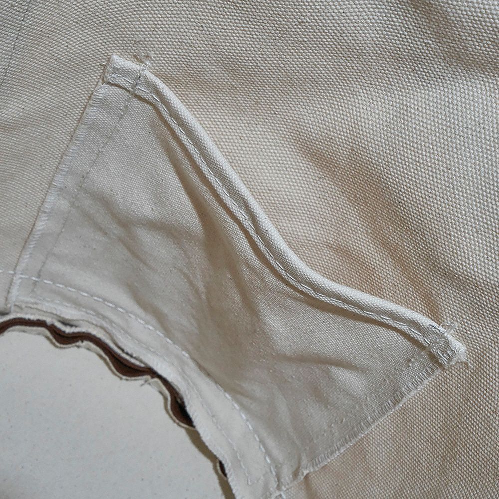 Bucket Bag: 12 in W x 17 in H, Off-White, Canvas, 1 Pockets, Open Top