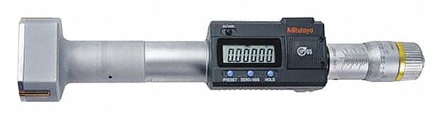 Digital 3-Point Inside Micrometer: 2 in to 2.5 in /50.8 mm to 63.5 mm, IP65, Cabled