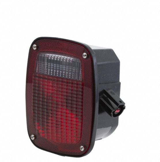 Stop/Turn/Tail Light: Incandescent, Stop, Turn, and Tail Combo Light, Clear/Red, Square, Stud