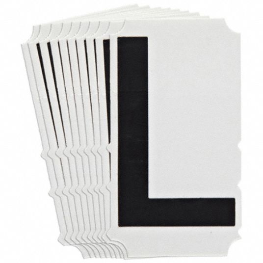 4 in Character Ht, Indoor/Outdoor, Letter Label - 800NN9|5140P-L - Grainger