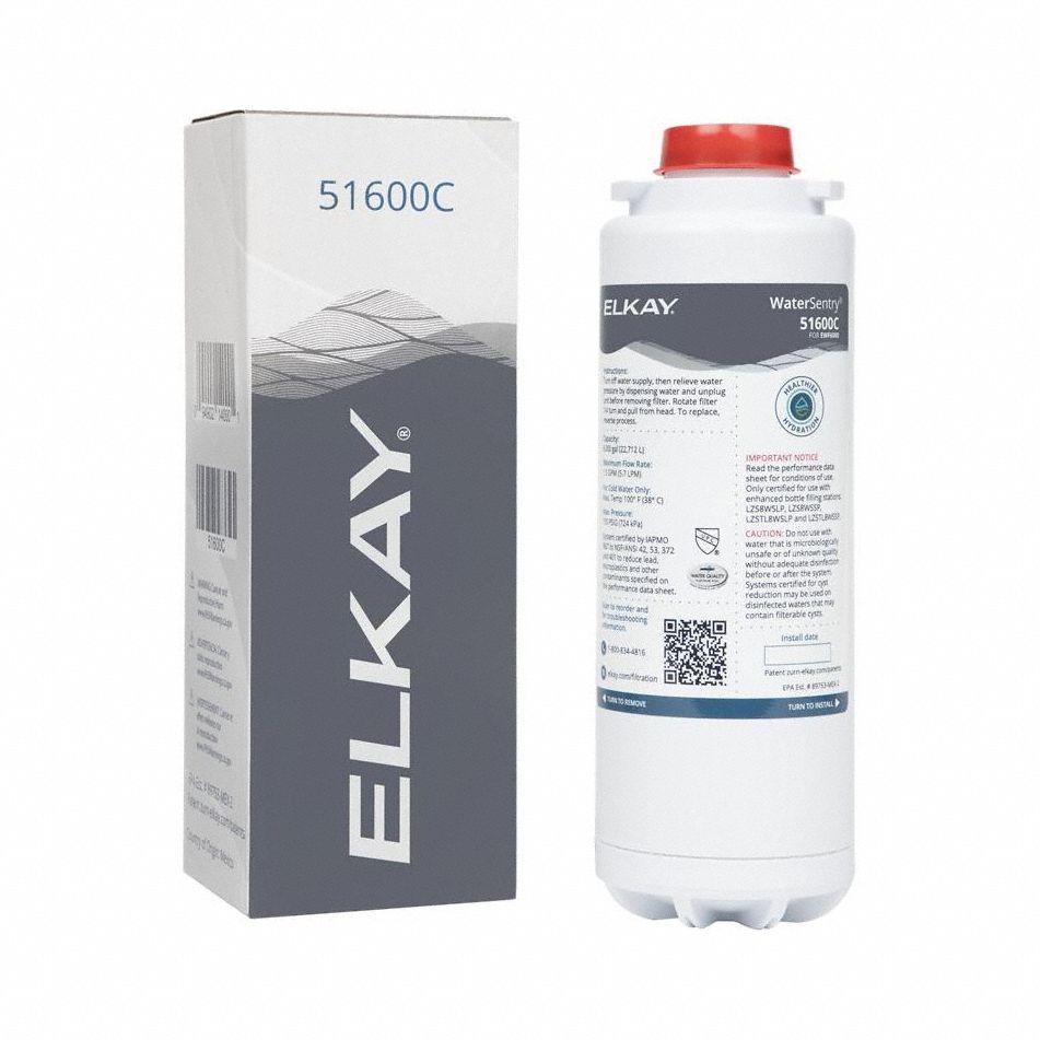 Quick-Connect Water Filter: 1 micron, 1.5 gpm, 6, 000 gal, 9 1/2 in Overall Ht