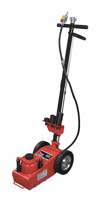 Axel Jack: Steel, Hand Held Air Actuator, Air/Mechanical, 8 1/4 in Min Lift