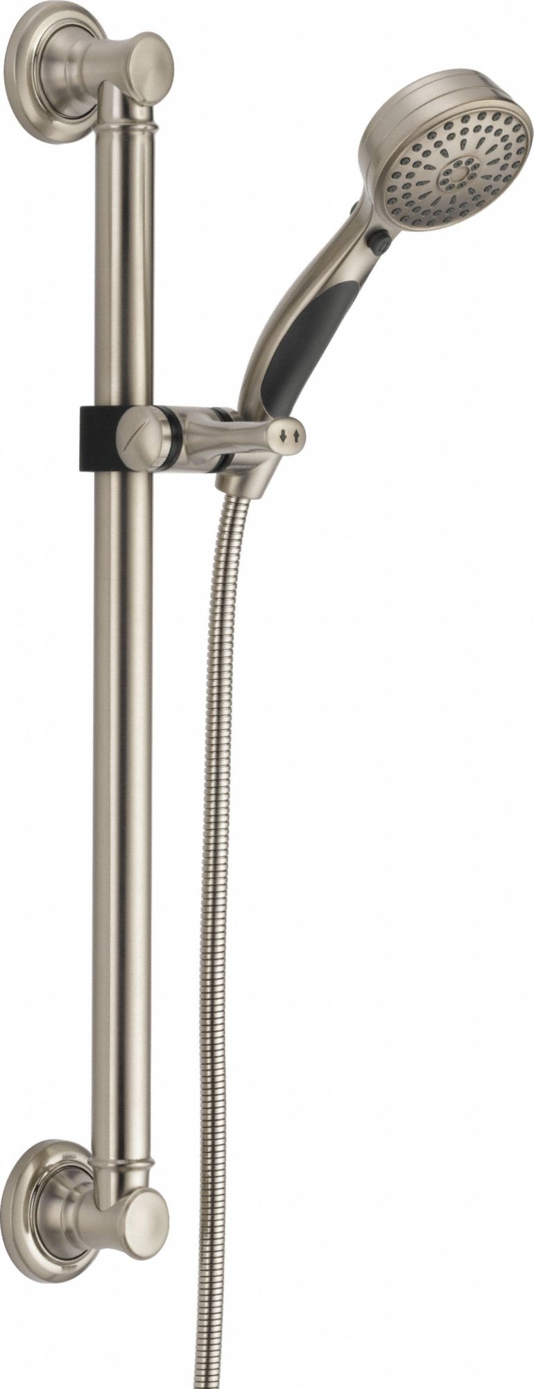 Handheld Showerhead: Stainless Steel, Stainless Steel, 1.75 gpm Flow Rate, Multi Function