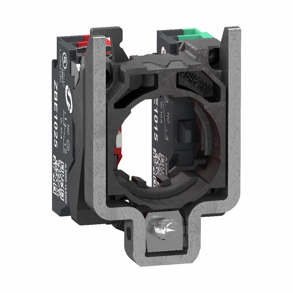 Contact Block: 22 mm Panel Mounting Size, 1NO/1NC, Momentary, ZB4 Series, Push-In