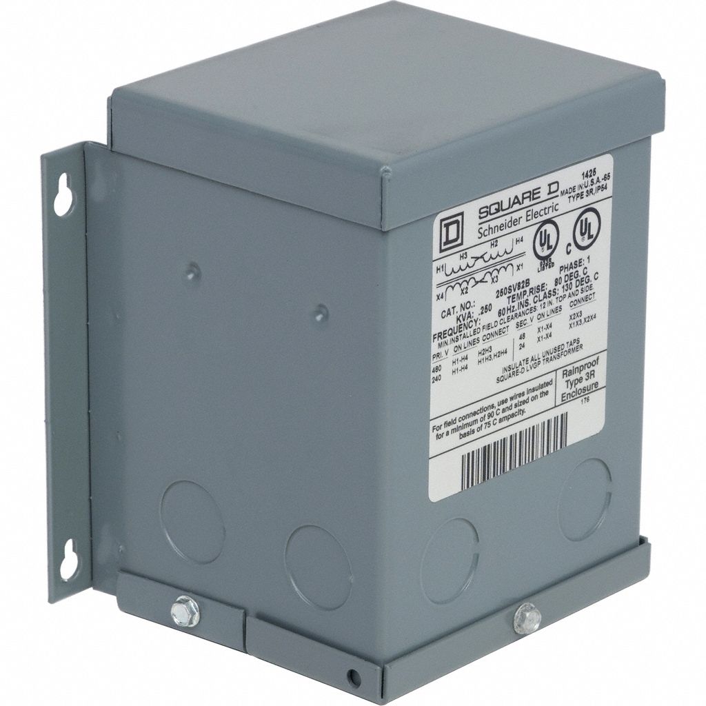 Buck Boost Transformer: 250 VA Power Rating, 240 x 480V AC, 24/48V AC, Single Phase, 3R