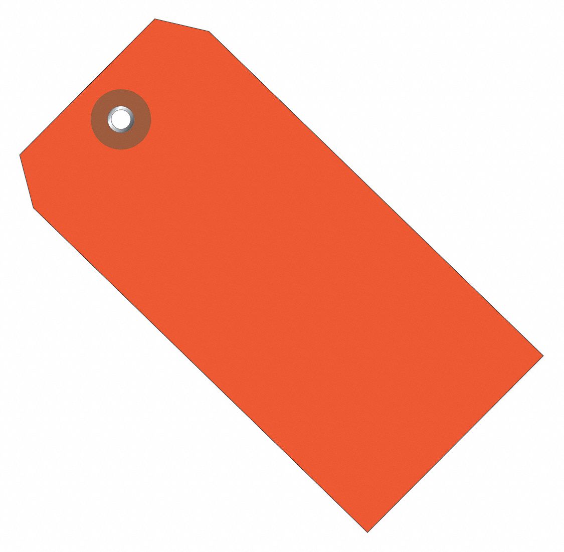 Shipping Tag, Plastic, 6 1/4x3 1/8", PK100: #8, 6 1/4 in Tag Ht, 3 1/8 in Tag Wd, Orange, 100 PK