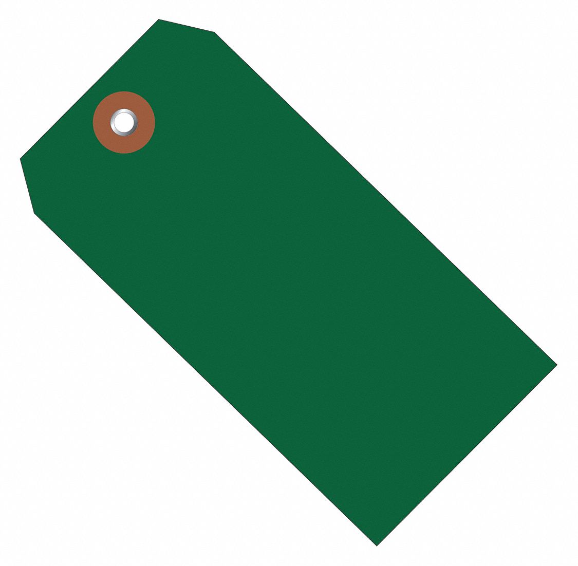 Shipping Tag, Plastic, 4 3/4x2 3/8", PK100: #5, 4 3/4 in Tag Ht, 2 3/8 in Tag Wd, Green, 100 PK