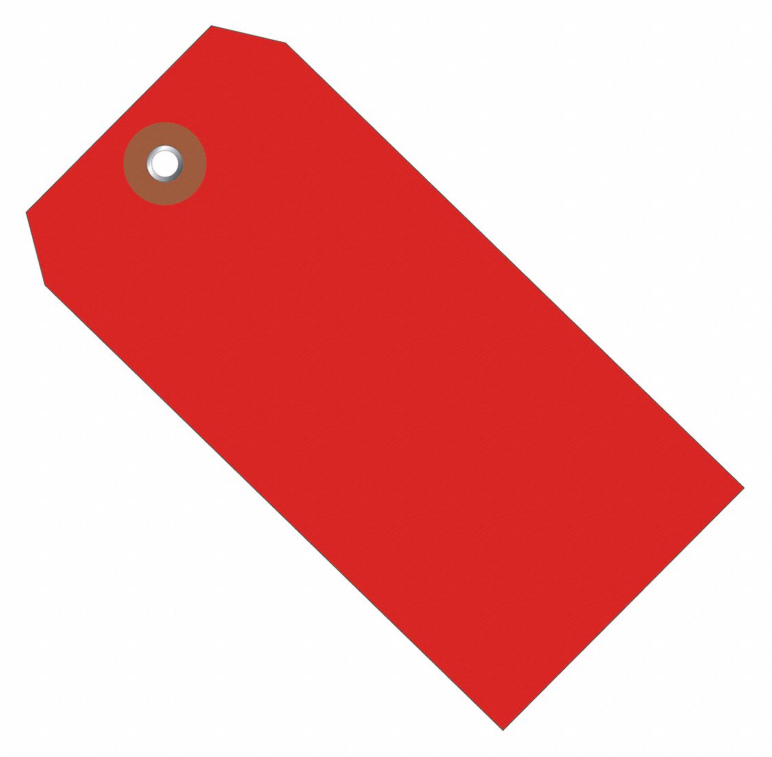 Shipping Tag, Plastic, 6 1/4x3 1/8", PK100: #8, 6 1/4 in Tag Ht, 3 1/8 in Tag Wd, Red, Plastic, 100 PK