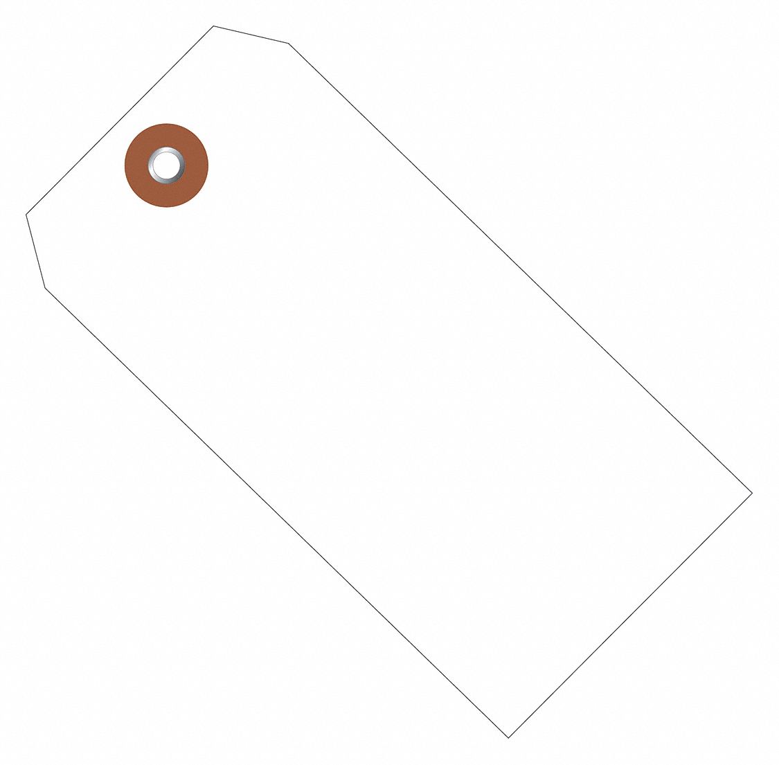 Shipping Tag, Plastic, 6 1/4x3 1/8", PK100: #8, 6 1/4 in Tag Ht, 3 1/8 in Tag Wd, White, 100 PK