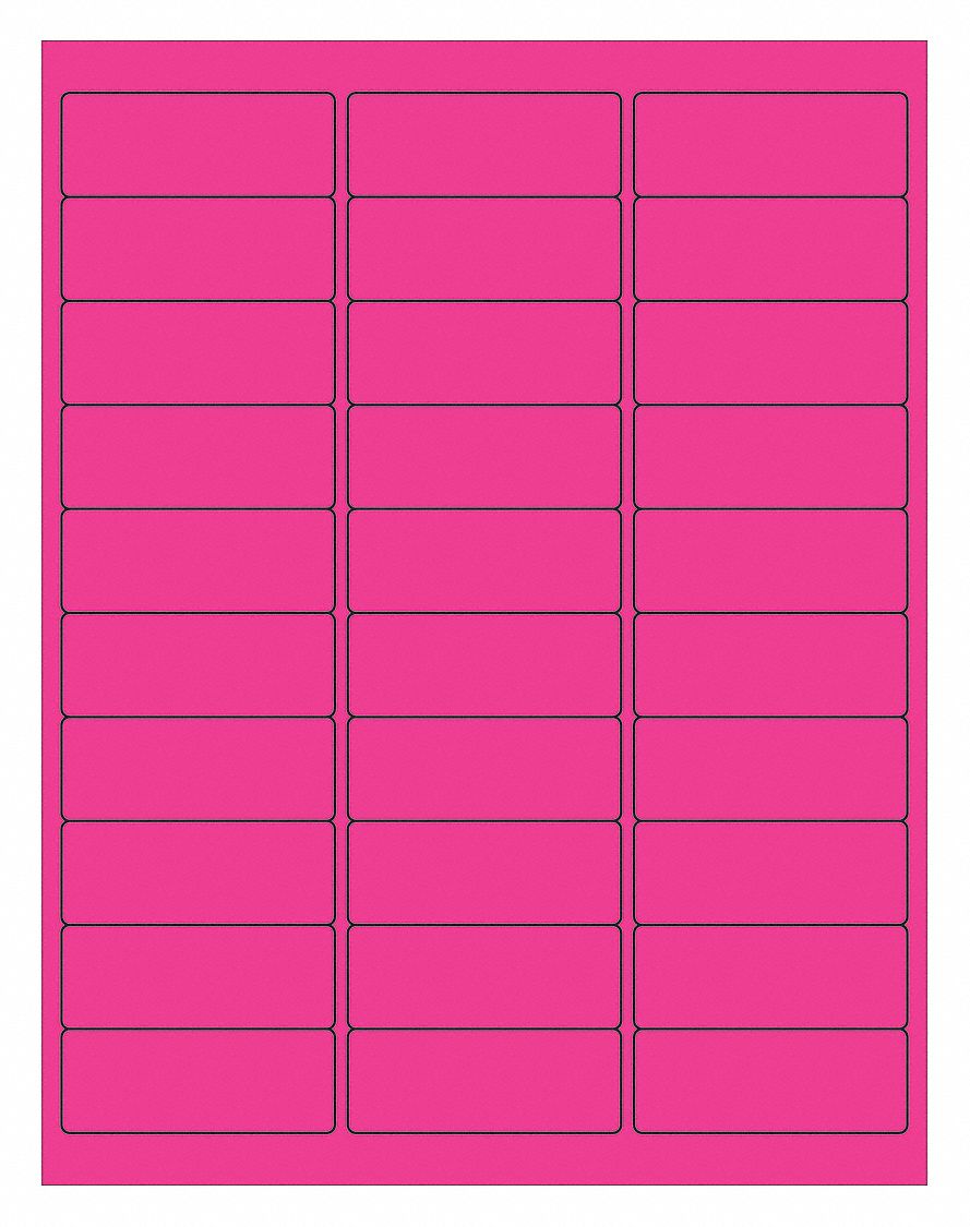 Laser Label, Rectangle, 2 5/8x1", PK3000